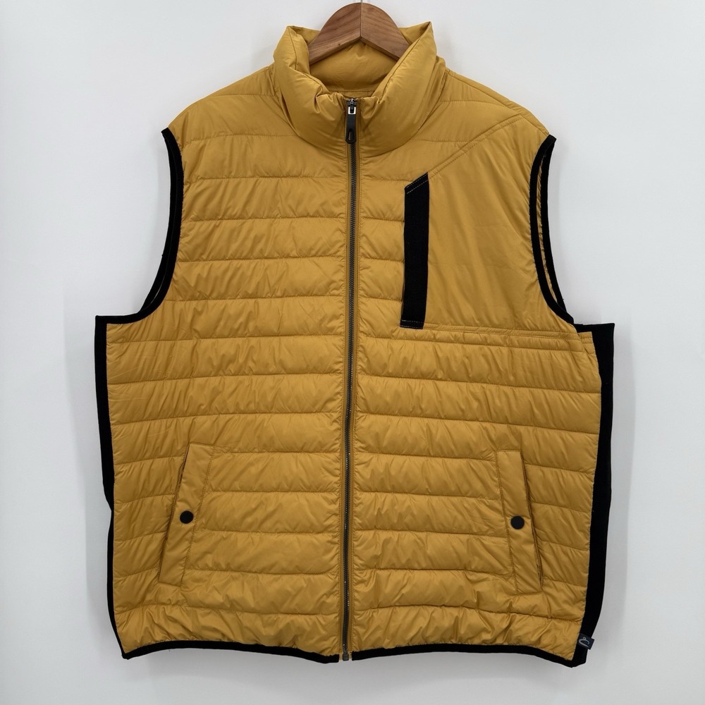 Carbon 2 Cobalt Mens Yellow Puffer Vest Size XXL New With Tags Recycled Material - Picture 2 of 9